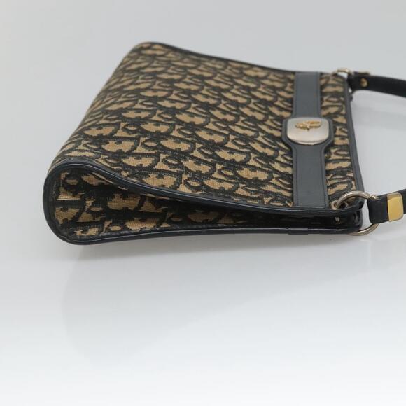 DIOR Trotter Canvas Shoulder Bag Navy Gold - Picture 5 of 12